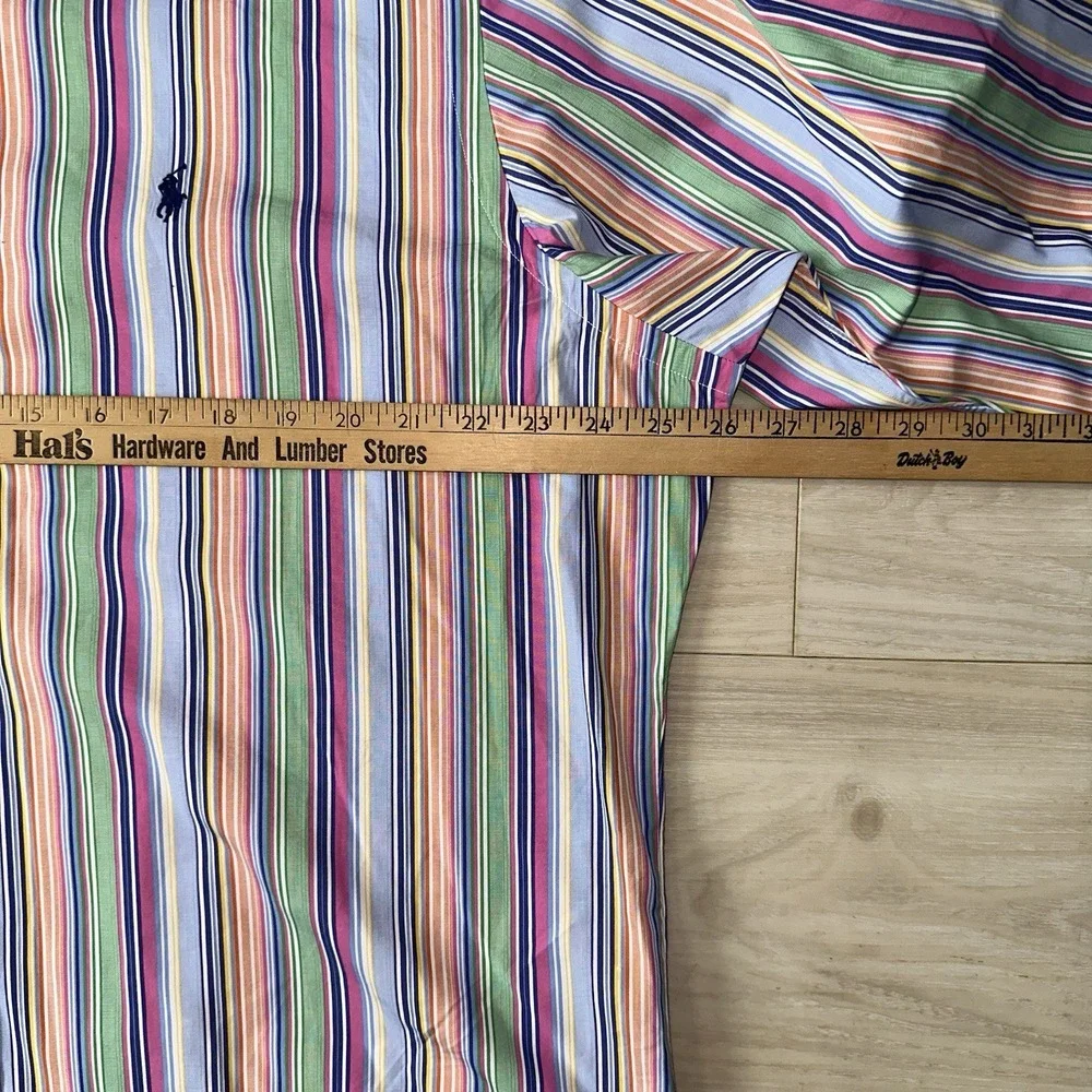 Polo Ralph Lauren Classic Fit Shirt Men's 17.5 XXL‎ Stripped Colorful VTG Spring
